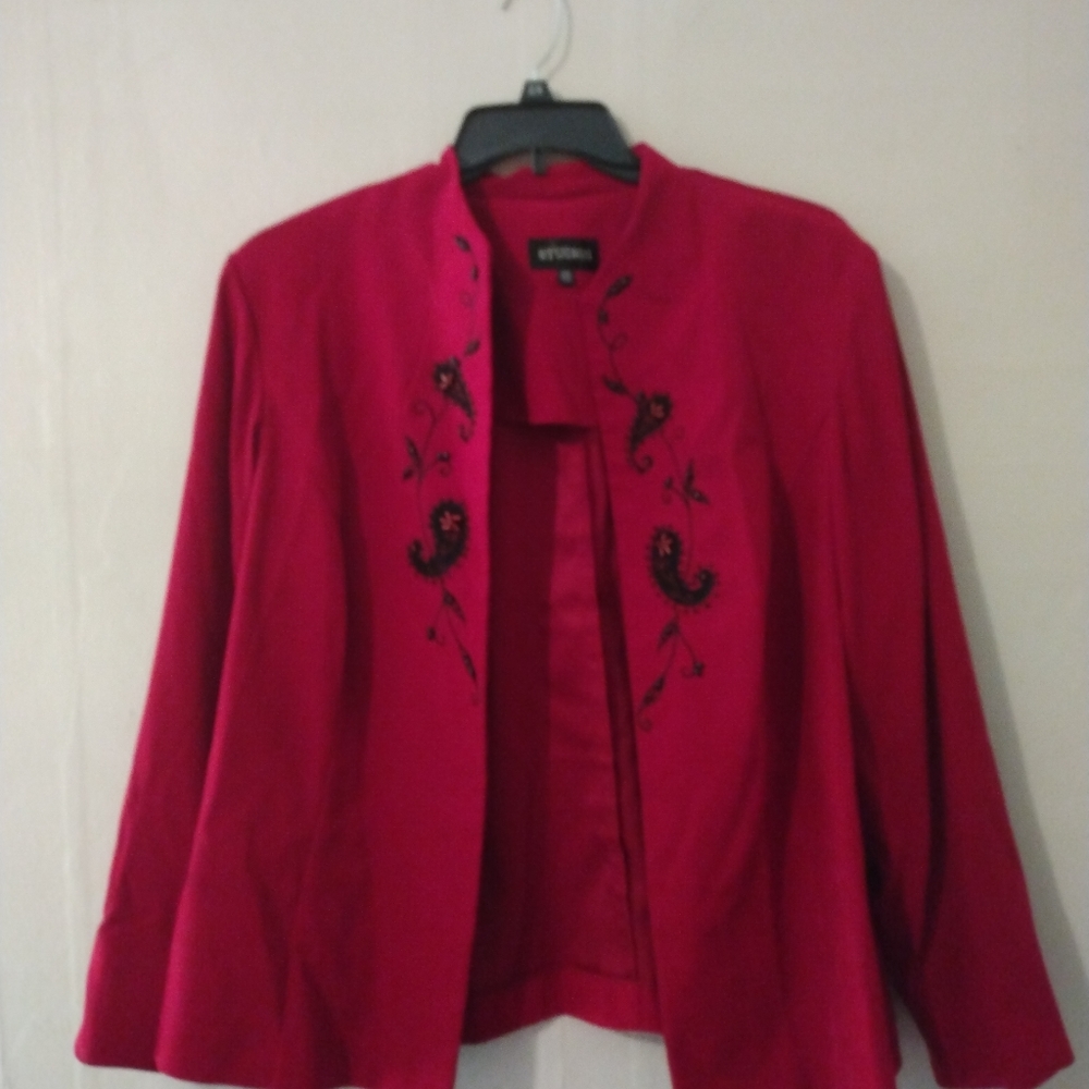 COPY - Women's red embellished suit jacket